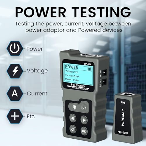 NF-488 PoE Cable Tester for Power Over Ethernet Cable Wire Tester AT290