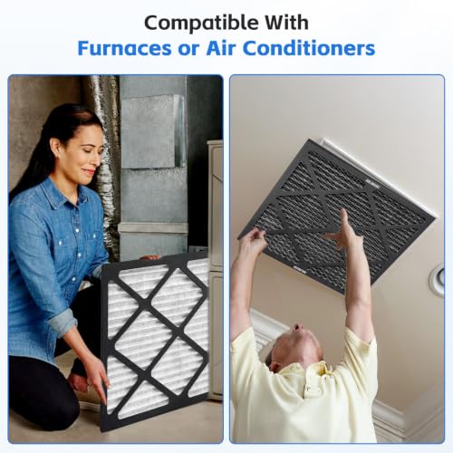2-pack 20x25x1 Air Filter MERV 13 Activated Carbon, Heavy Duty 3 Layer Furnace Filters Pollen, Dust, Pet Dander, Smoke, Odors - HVAC Air Filter d.20x25x1-2pack