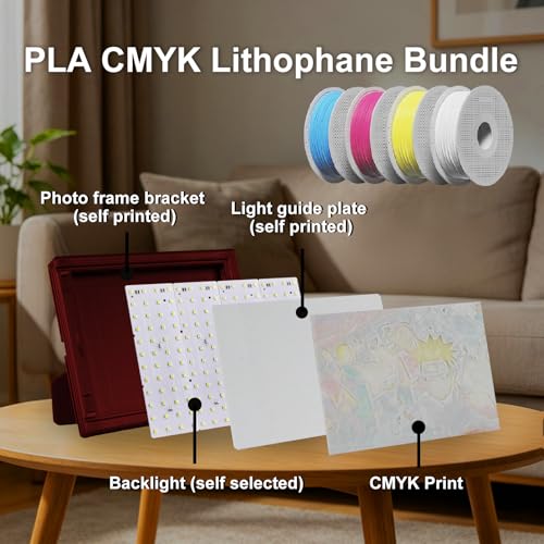 12PCS Lithophane LED Backlight Board Kit KC009 KC010 for Bambu Lab H2C/X1/P2S/A1 LED Light Board Backlights Makerworld Model Parts USB 3D Print Accessory Photo Model DIY Light Box