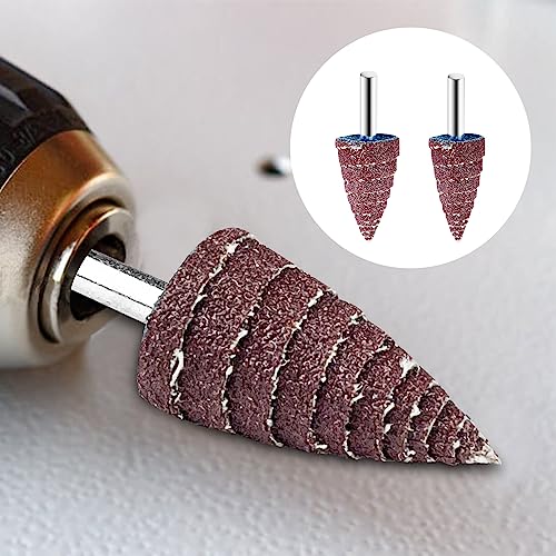 Fousenuk Pack of 20 Flap Grinders with Shank, 10 Different Diameters | Flap grinder, polishing disc for drill and rotating tool, straight grinder for rust removal, polished