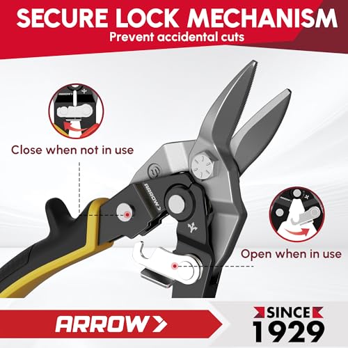 ARROW 3PCS 8-inch Aviation Tin Snips for Sheet Metal Left/Straight/Right