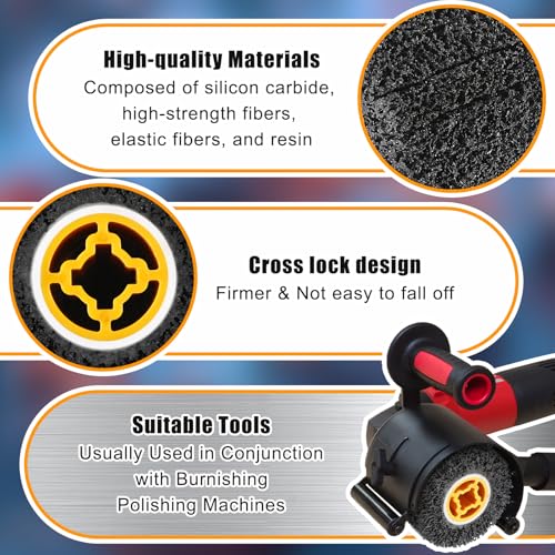 Therwen 2 Pcs 40 Grit Burnishing Wheel Surface Conditioning Tool