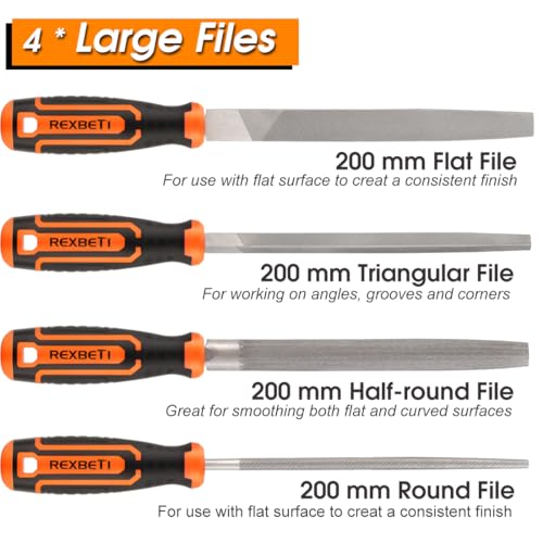 REXBETI 25Pcs Metal File Set, Tool Sharpening, Woodworking, Finishing File