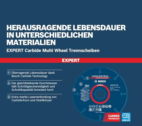 Bosch Professional Expert Carbide Multi Wheel cutting discs (for Hardwood, Diameter 125 mm, Accessories Small Angle Grinder) 1 pcs