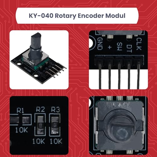 AZDelivery KY-040 Rotary Encoder, Rotary Encoder, Module Compatible with Arduino, Includes E-Book!
