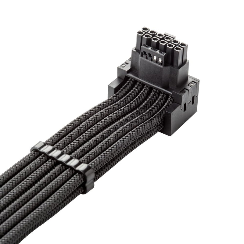 CableMod RT-Series Pro ModMesh Sleeved 12VHPWR 90° StealthSense PCI-e Cable for ASUS/Seasonic/Phanteks - Variant A (Black, 16-pin to Triple 8-pin, 60cm) 16 to 3x8-Pin (Variant A) Black