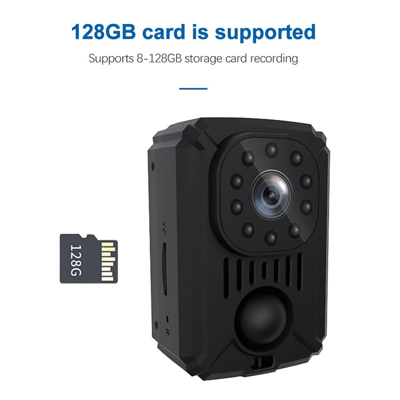 Andoer 1080P HD Body Mounted Camera Portable Video Recorder Hidden Camera with Auto Night Vision Large Battery Capacity 120°Wide Angle with Back Clip Bracket Base