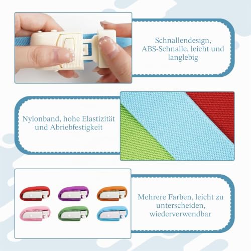 Pack of 6 Storage Tubes, Blood Drawing, Storage Hose, Vein Preservation, Blood Collection Set, Highly Flexible Tourniquet with Quick Closure, Medical Nurse Tourniquet for Camping, Hiking, Outdoor