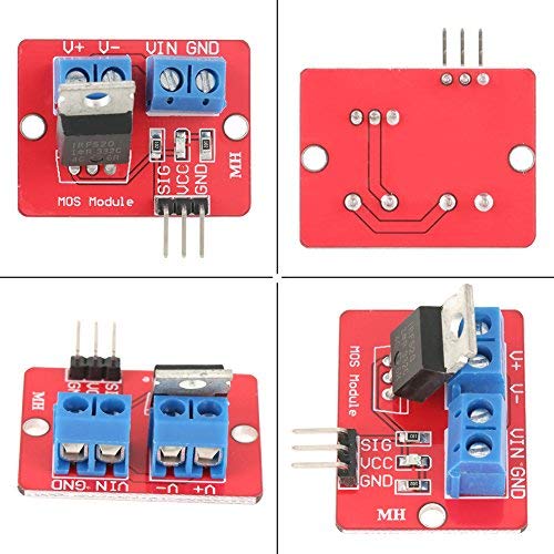 Akozon MOSFET Driver Module 5PCS 0-24V Button Drive for Arduino Drive Module MOS Tube Field Effect Tube Drive Module (3.5V/5V)