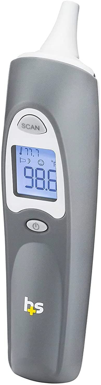 HealthSmart Digital Ear Thermometer for Babies, Kids and Adults - Instant and Accurate Results, Infrared Technology, Visual Fever Indicator, and 30 Disposable Lens Covers, FSA & HSA Eligible