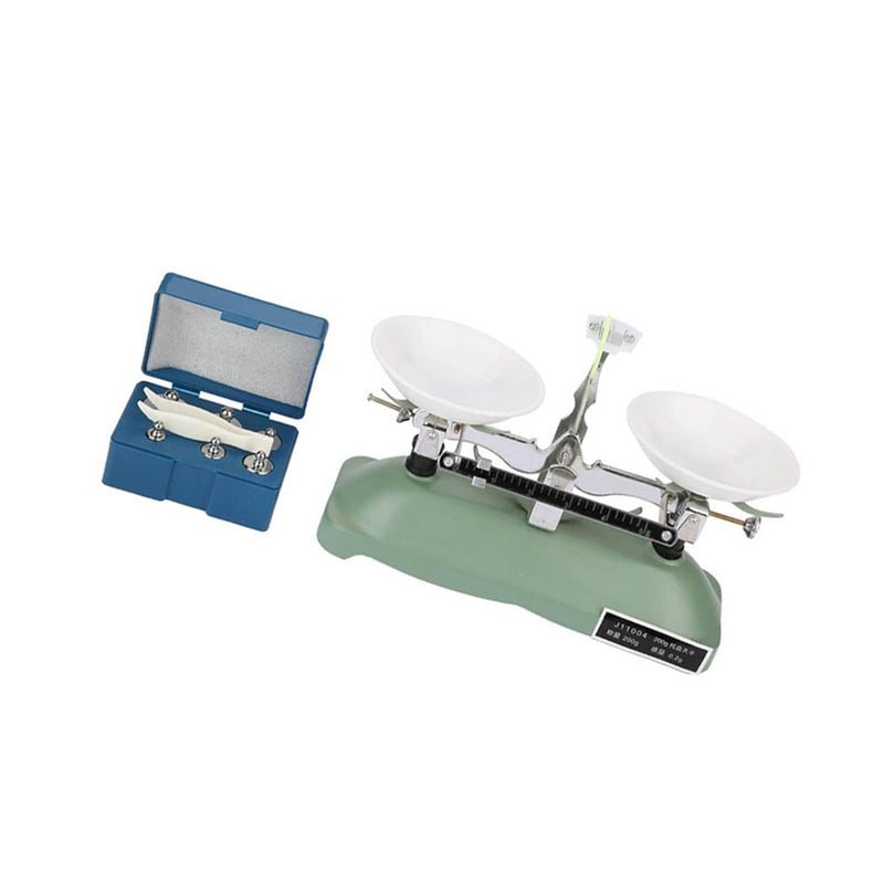 Fafeicy Laboratory Scales 200 g Precision 0.2 g Mechanical Scales with Weights Tweezers for Chemistry Physics Experiments Laboratory Supplies Precision Measurement Analysis Scales