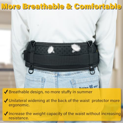 Padded Tool Belt,Heavy Duty Tool Belts with 4 Suspenders Rings and 4 Hang Rings,2pcs Zip Tie Holder,Zip Tie Organizer for Zipties Arrangement
