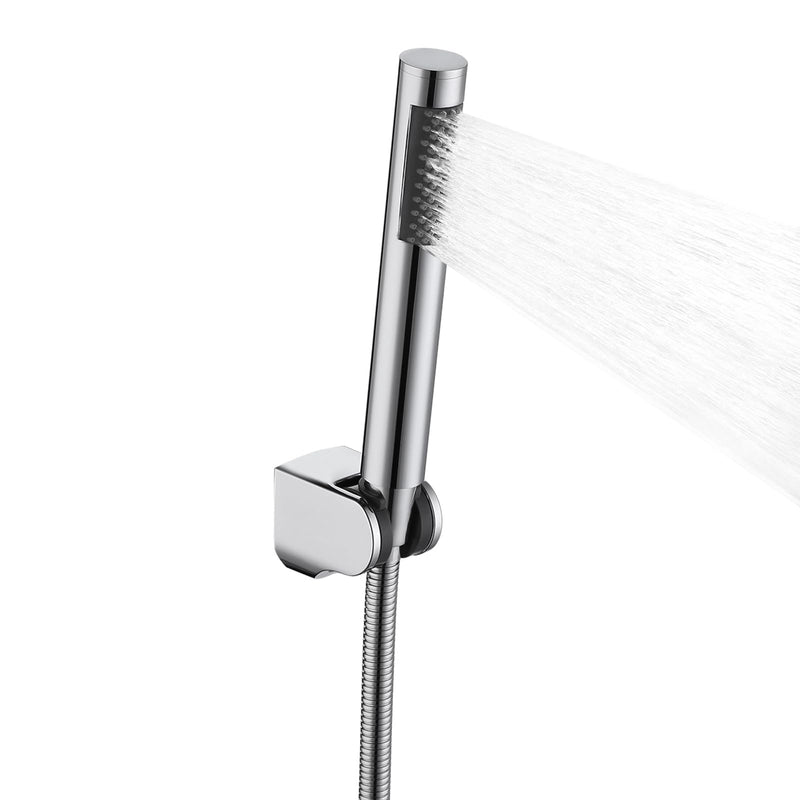 KES Bathroom Handheld Shower Head with Extra Long Hose and Bracket Holder Shower Wand Polished SUS304 Stainless Steel, LP150-PS Single Function Polished Steel