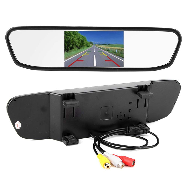 Car HD Rearview Mirror Monitor,4.3in Car HD Rearview Mirror Monitor 8LED Waterproof Night Vision Reversing Camera