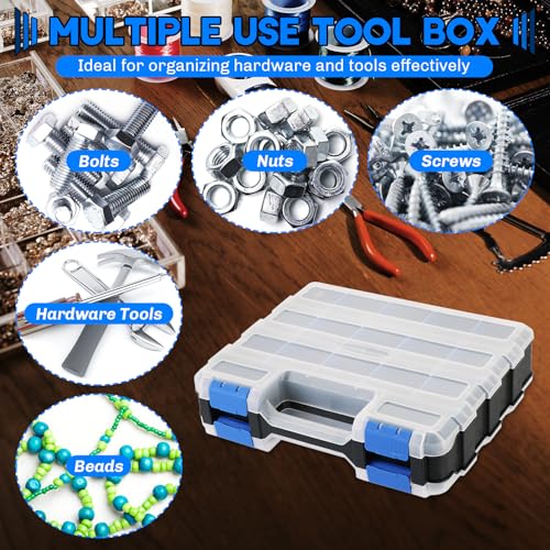 34-Compartments Double Side Organizer Box (Yellow and Blue)
