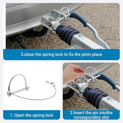 30 Pcs Trailer Coupler Pin Set with Anti-Loss Cables, 2-3/4" x 1/4" (L x W) Zinc-Plated Iron Locking Pins for Hitch in Square & D-Ring Shapes, Heavy Duty Hardware Pins for Towing & Farm