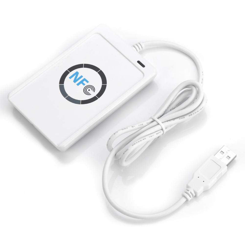 DEWIN USB NFC Reader, ACR122U NFC Reader Writer and 5 ISO 14443A/B IC Cards, White
