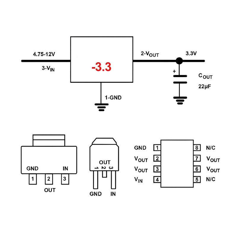 Heemol 10pcs DC Voltage Regulator Step Down Converter 4.75V-12V to 3.3V 800mA Adjusting the Power Supply Regulator of the Power Supply.