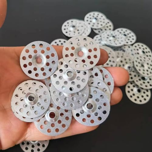 600Pcs 1 Inch Plated Plaster Washers, Metal Foam Board Washers Fasteners for Screws Plaster Repair Rings Profile Washer and Wall Ceiling Drywall Plaster Repair(with Storage Box) Zinc Plaster Washers