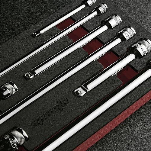EPAuto 9-Piece Wobble Extension Set 1/4'', 3/8'', 1/2'' Drives Cr-V Steel