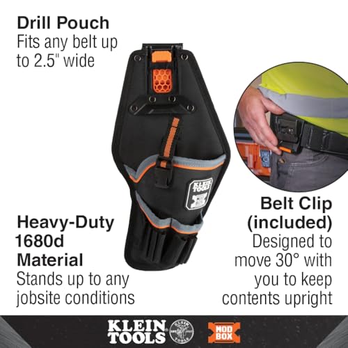 Klein Tools MODbox Tool Pouch, Electrician Bag, Quickly Attach and Release from Tool Belts and MODBox Rail System