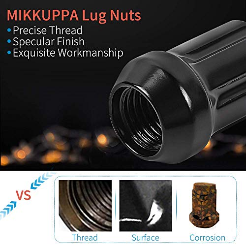 MIKKUPPA 23pcs 1/2-20 Lug Nuts with 1pc Socket Key + 2pcs Extra Socket Key