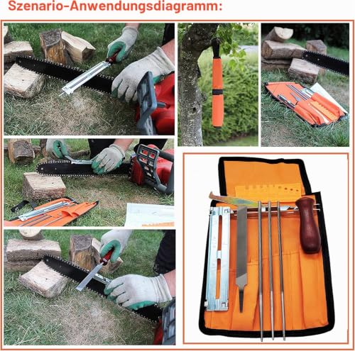 File Chainsaws Sharpening Files Saw Chain Files Set of 10 | Chainsaw Sharpening Files Kit Universal Chainsaw File Set File Kit for Sharpening Saw Chains