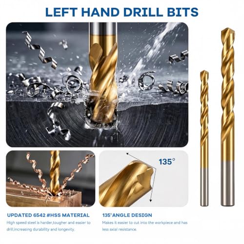 26Pcs Bolt Extractor Kit,Left Hand Drill Bits,Easy Out Screw Bolt Extractor