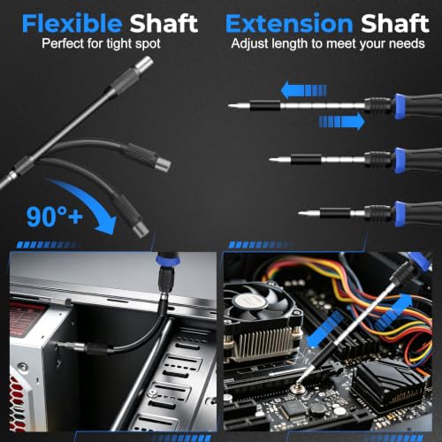 STREBITO Precision Screwdriver Set 153 in 1 Small Magnetic Screwdriver Set Blue