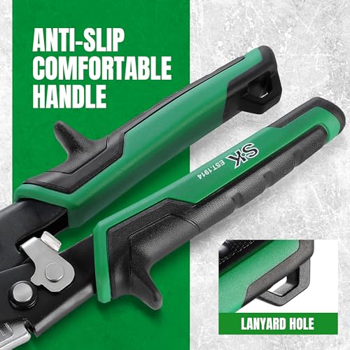 SK Tin Snips Heavy Duty, Left, Right and Straight Cut Aviation Snips Set 10" Left, Right, Straight Cut