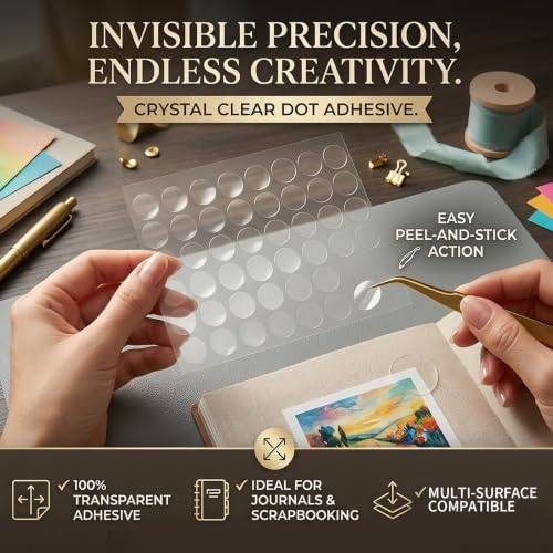 Glue Dots Double Sided 200 PCS, 0.79 Inch Clear Sticky Tack, Transparent Adhesive Sticky Dots Removable Poster Putty for Balloons, Photos, Crafts, Wall Decor, Home, Office and DIY Projects 0.78" Round