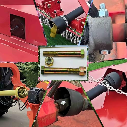 Grade 2 Shear Bolts 1/2" x 3-1/2" for Rotary Cutter,Tractor Gearbox,by Color Galvanization with Nylon Lock Nut Kit,by Metalsuberg .(12pcs Pack) 12pcs grade 2