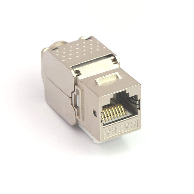 VCE RJ45 Cat6A Shielded Keystone Jacks 12-Pack, 10Gbps Easy Toolless Modular Jacks PoE for 23 to 26 AWG Solid or Stranded S/FTP Ethernet Cable M601A-12Packs