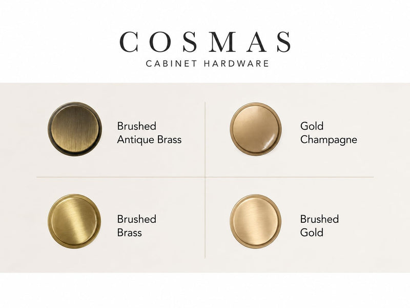 Cosmas 10 Pack 5422BAB Brushed Antique Brass Cabinet Hardware Mushroom Knob — 1-3/16 Inch Diameter for Kitchen Bathroom Drawer Dresser