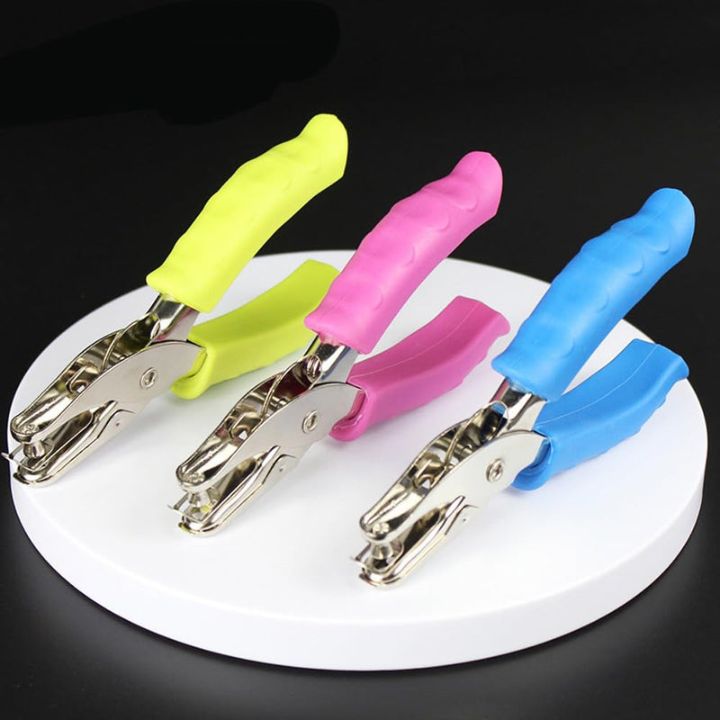 Hand Held Metal Stationery Round Hole Diameter 6mm Hole Punch Pliers Hole Punch Paper Punching Machine Single Hole Punch Paper Card Carton Punching Pliers -A9 (Blue)