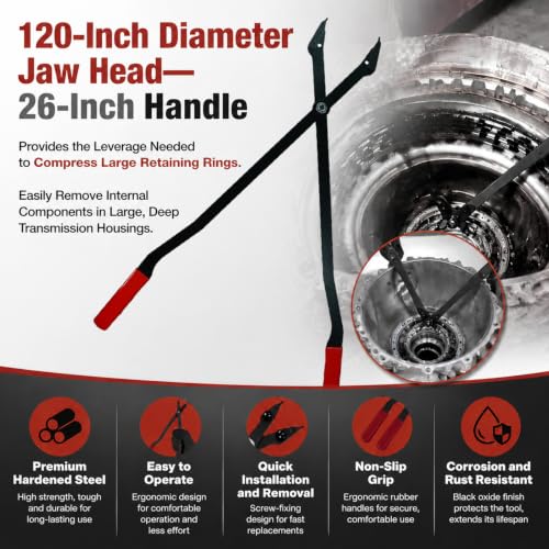 1489-26" Internal Retaining Ring Pliers,Heavy Duty Snap Ring Removal Pliers