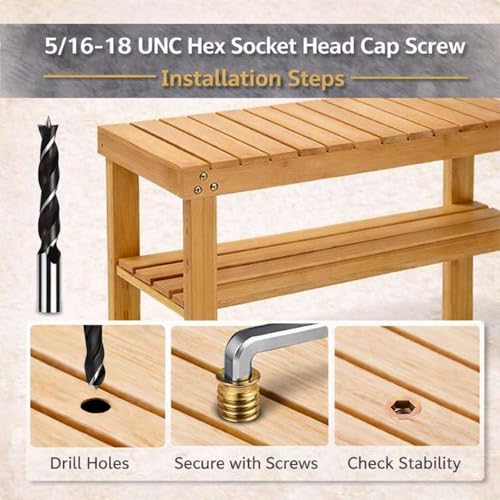100-Piece 5/16''-18 Threaded Insert Kit with Wrench & Drill Bit – Includes 13mm, 15mm, 20mm & 25mm Inserts for Woodworking | Complete Set for DIY & Professional Use 5/16''-18 inserts