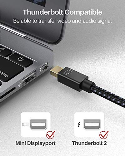 IVANKY 4K Active Mini DisplayPort to HDMI Adapter, 4K@60Hz, Thunderbolt 1&2 to HDMI [0.24m/0.65FT, Super Slim] Mini DP to HDMI Adapter for MacBook Air/Pro, Surface Pro/Dock/Book, Monitor, Projector 1 Pack-Black