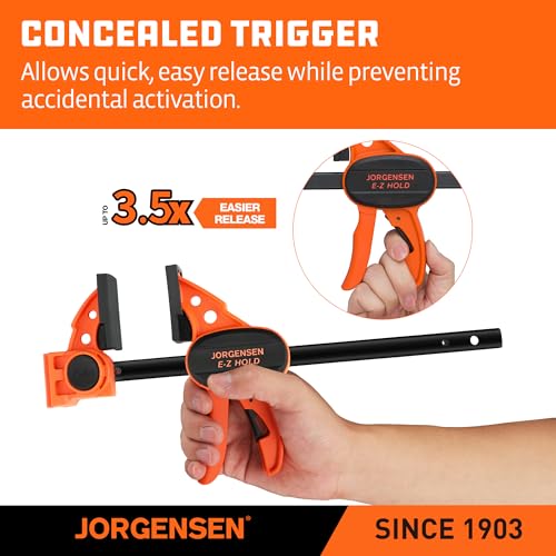 Jorgensen 6" Bar clamps for woodworking - 4-Pack 4 Count (Pack of 1) Clamp Set