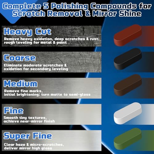 11 PCS Wool Felt Disc Buffing Wheel & Polishing Compound