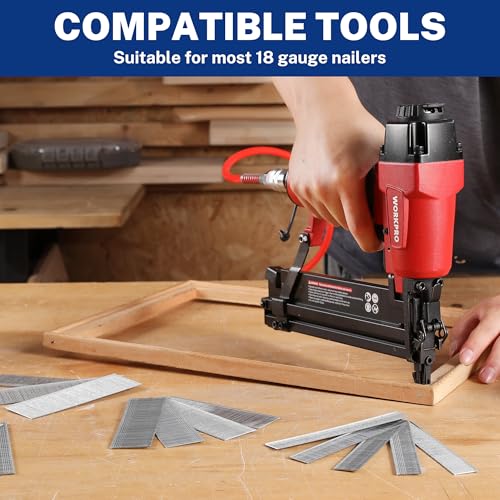 WORKPRO 18 Gauge Brad Nails, 2'',1-1/2'',1-1/4'', 3/4''Brad Nails