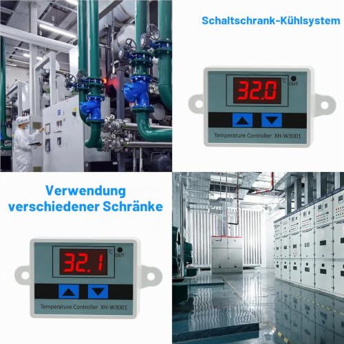 Digital LCD Display Temperature Controller XH-W3001, DC 12V 120W Thermostat Switch with Waterproof Probe Microcomputer Thermostat