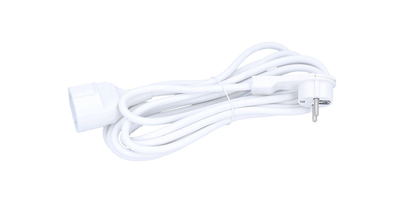 as - Schwabe Extension Lead with Flat Connector | Extension cable with earthing contact plug & earthing contact coupling - for indoor use - extremely flat - 230V, 16A - IP20 Single socket 2 m White