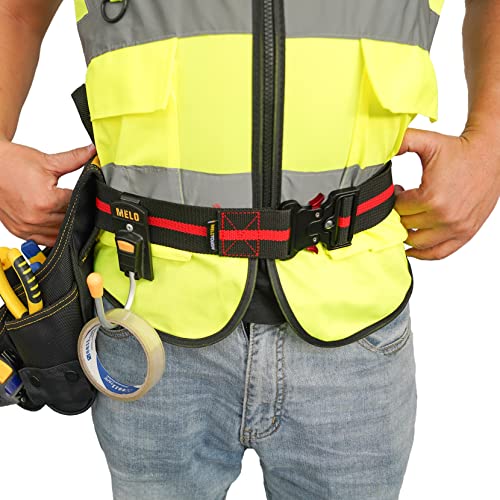 MELOTOUGH 1 Pack 2 Inch Nylon Web Work Belt + 1 Pack Cordless Drill Holder Hook Tape Measure Clip Drill