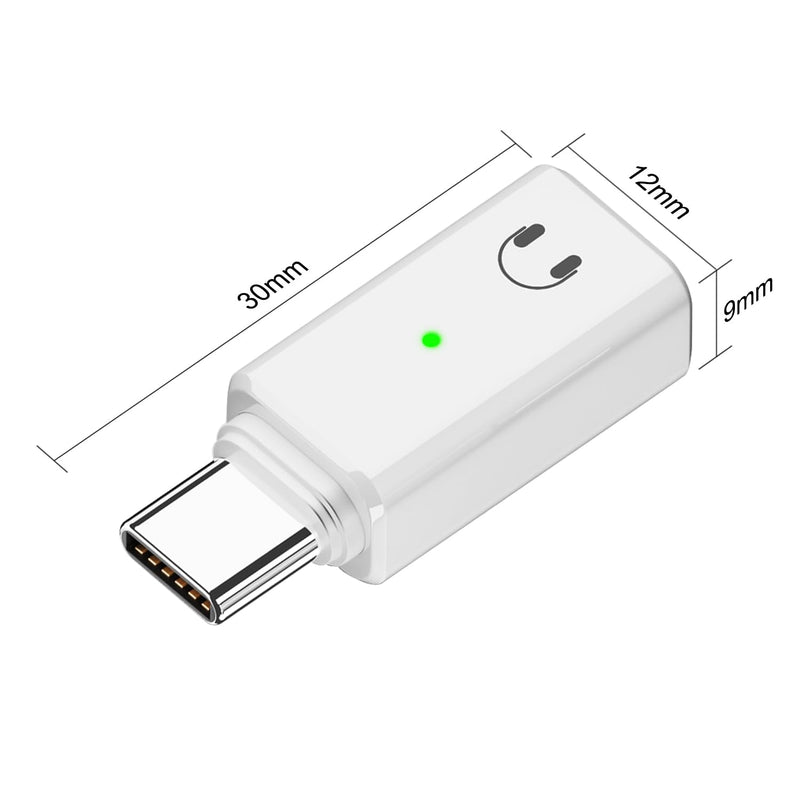 USB-C to Lightning Audio Adapter, USB Type C Male to Lightning Female Headphone Converter for iPhone 15/15 Plus/15 Pro/15 Pro Max, iPad Pro/Air, Not for Charging&Data (White) White