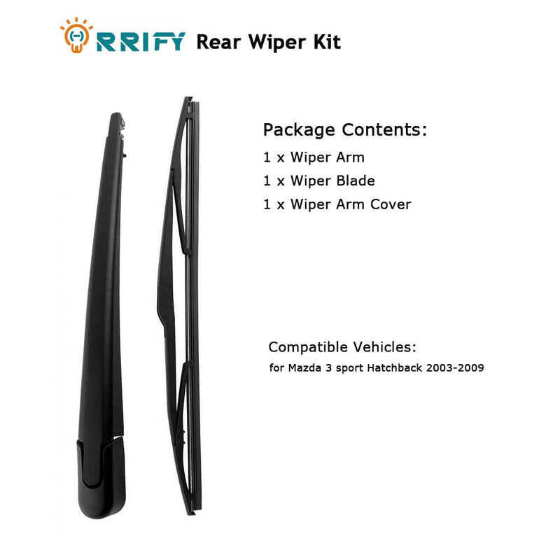 Rear Windshield Wiper Arm Blade Set BP4K-67-421 for Mazda 3 sport Hatchback 2003-2009