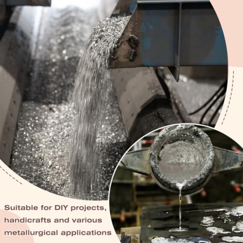 BENECREAT 371pcs/1000g 0.75x0.39x0.39inch High Purity Aluminum Pellets, 99.6% Pure Aluminum Granules, Raw Aluminum Ingots Silver Color for Casting and Jewelry Making
