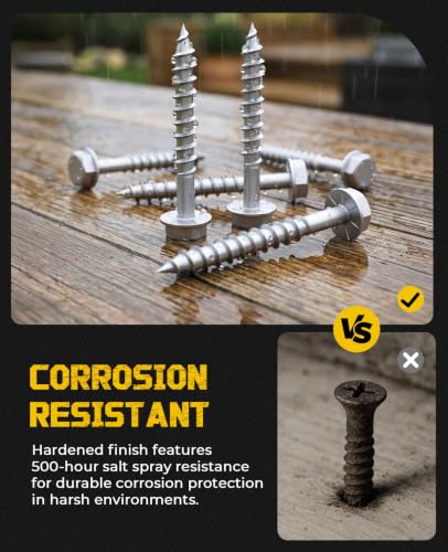 Connector Screws #9 x 1-1/2" Joist Hanger Screws with 1/4" Hex Drive 500Pcs 500
