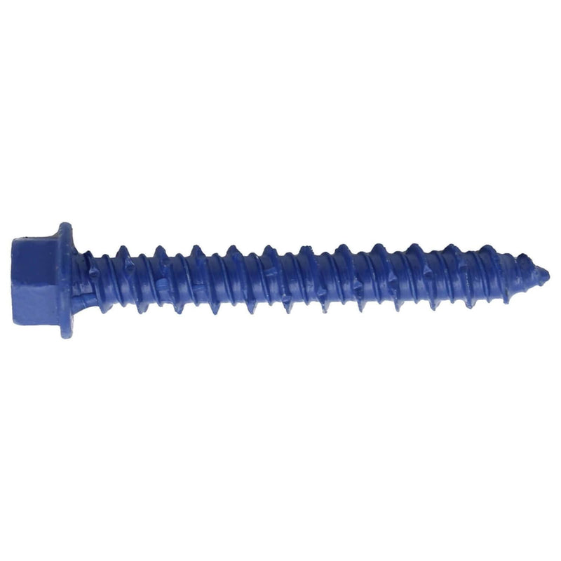 Blue Concrete Anchor Screws 1/4" x 1-3/4" Carbon Steel Hardened - Interior & Exterior Coated Rust and Corrosion Resistant Screws (Qty 100) 1/4" x 1-3/4" 100 Count