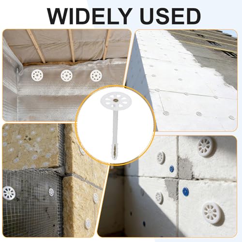 PATIKIL 162mm Perforated Insulation Pins, 50 Pcs Insulating Nails Wall Plug Plastic Expansion Bolt for Fixing Foam Boards to Masonry Wall or Ceiling